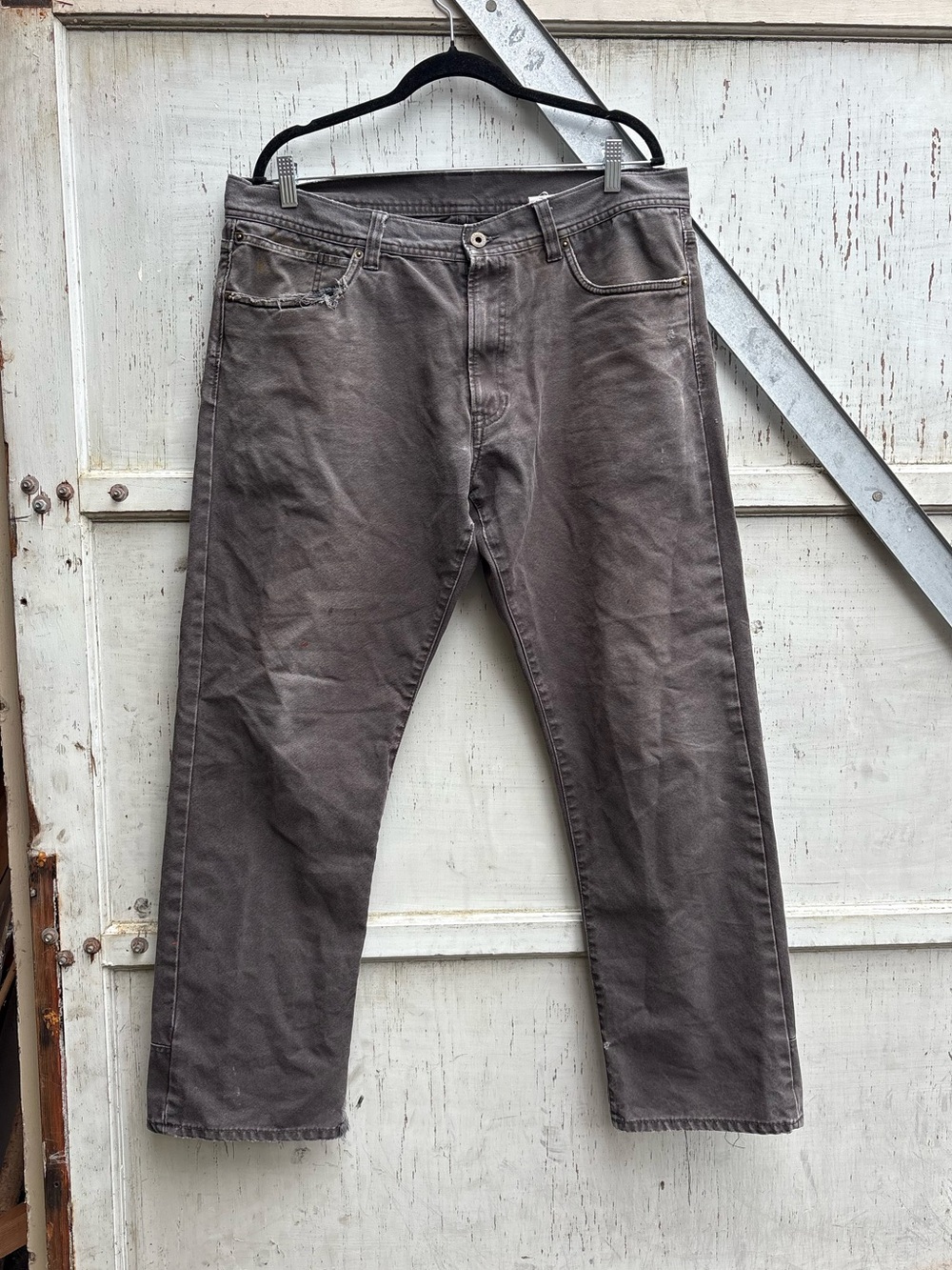 Filson Men's Raven Workwear Tin Cloth Faded Gray Pants Men’s 39x29